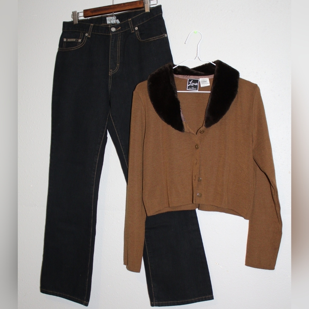 Calvin Klein Jeans & Vintage Faux Fur Button Up